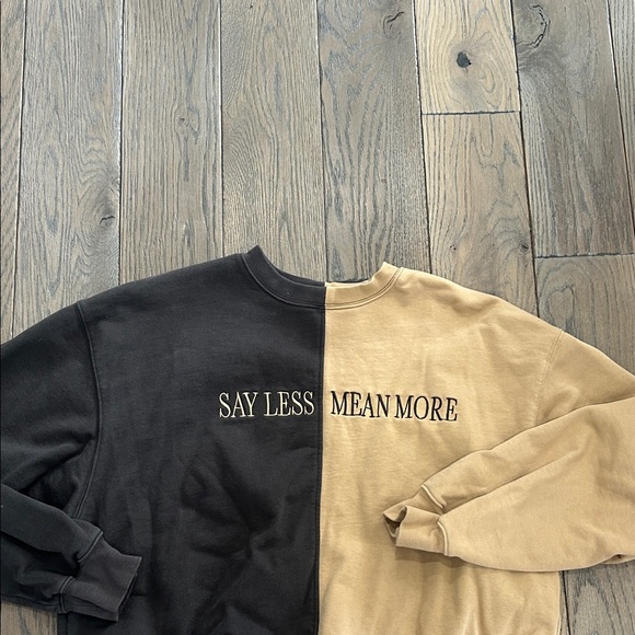 Two-Tone Black and Tan Sweatshirt - Picture 3 of 4